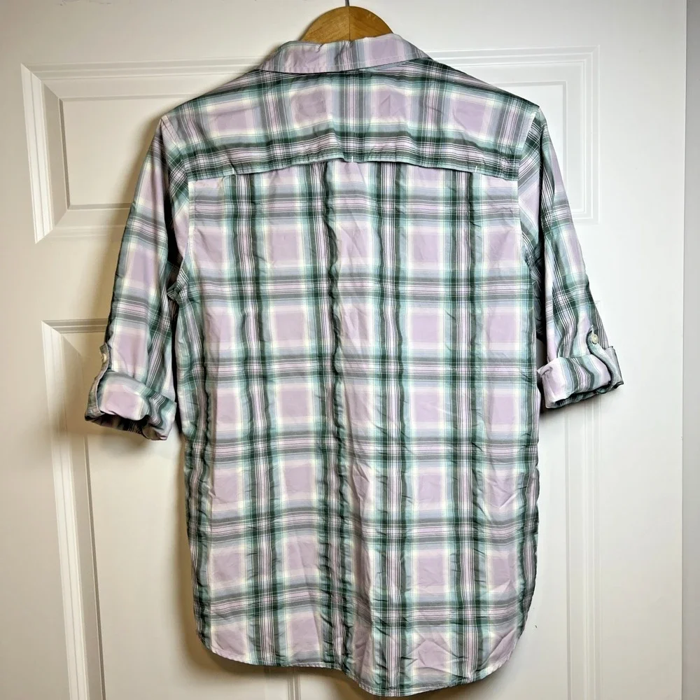Eddie Bauer Travex Classic Fit Plaid Button Down Shirt Women's Medium A1869